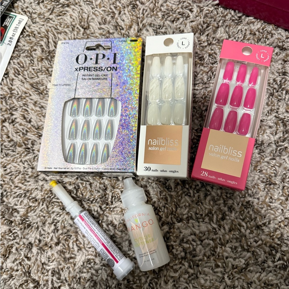 OPI XPress/On Nail Set - Holographic, White, and Pink